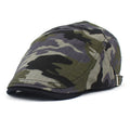 Men's Green Camouflage Flat Cap in Cotton