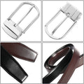 Men's Belt Genuine Leather with Reversible Buckle in Zinco