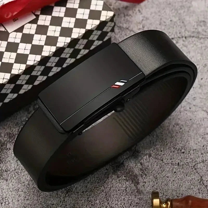 Belt Leather Men's Automatic Buckle