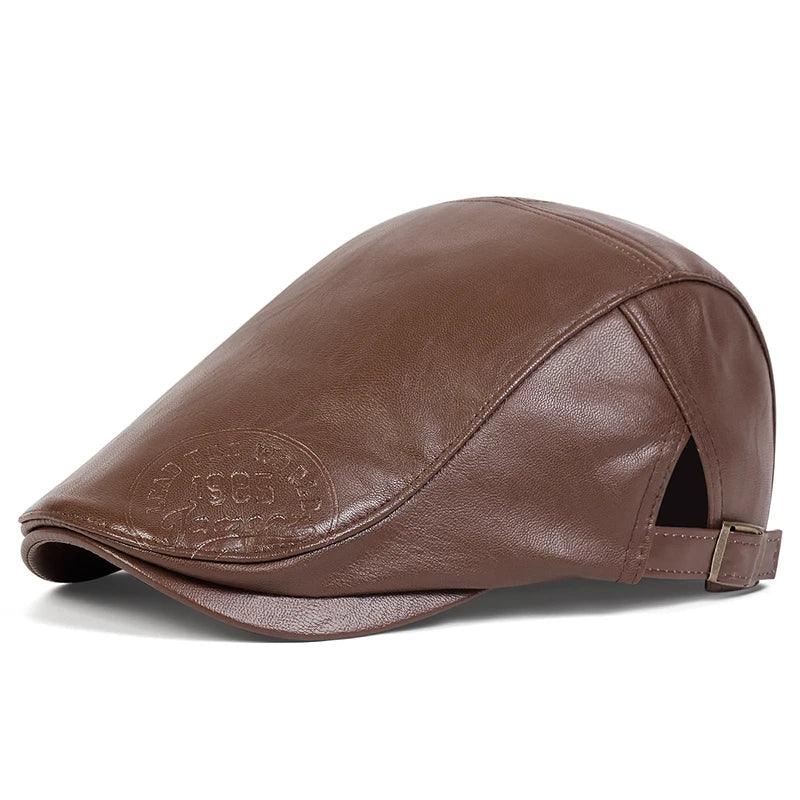 Men's Leather Flat Cap