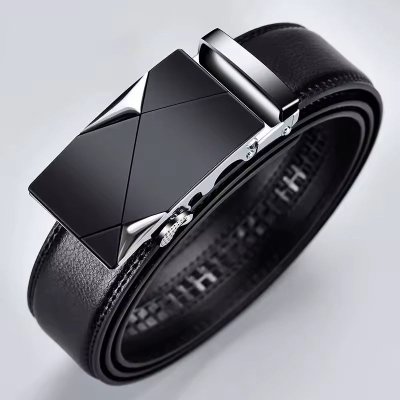 Men's Belt Leather Automatic Buckle