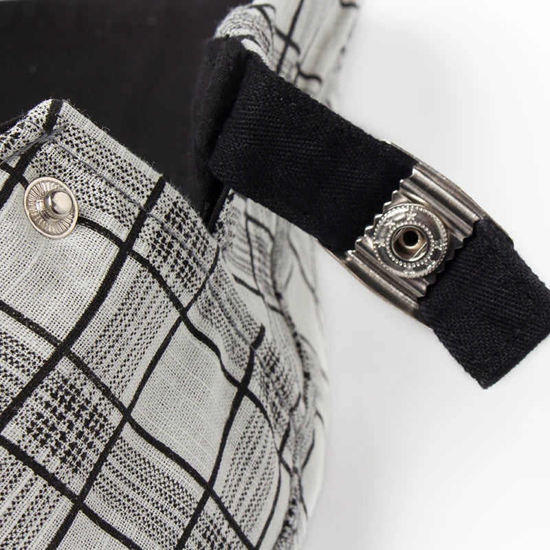 Men's Linen Vintage with Plaid Pattern Flat Cap