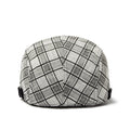 Men's Linen Vintage with Plaid Pattern Flat Cap