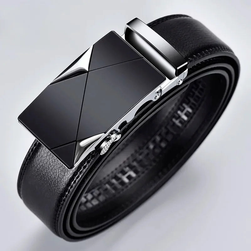 Men's Belt Leather Automatic Buckle