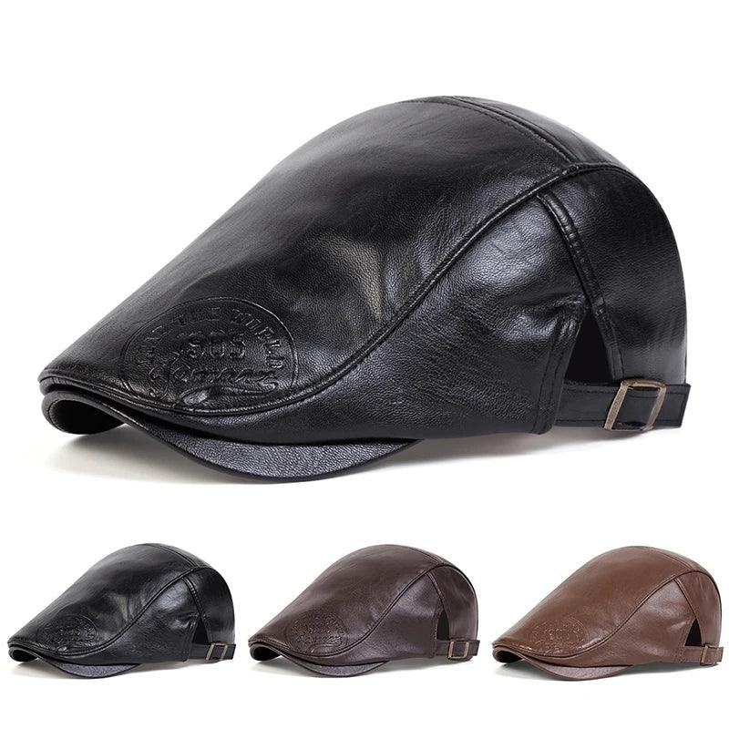 Men's Leather Flat Cap