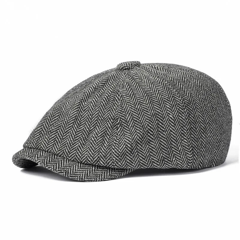 Men's Octagonal English Flat Cap Vintage