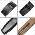 Belt Dress Men's Leather with Automatic Ratchet Buckle