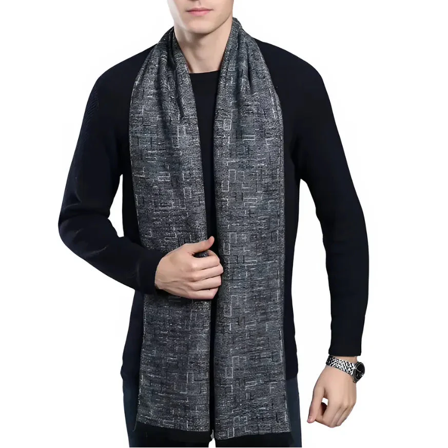 Men's Long Grey Scarf