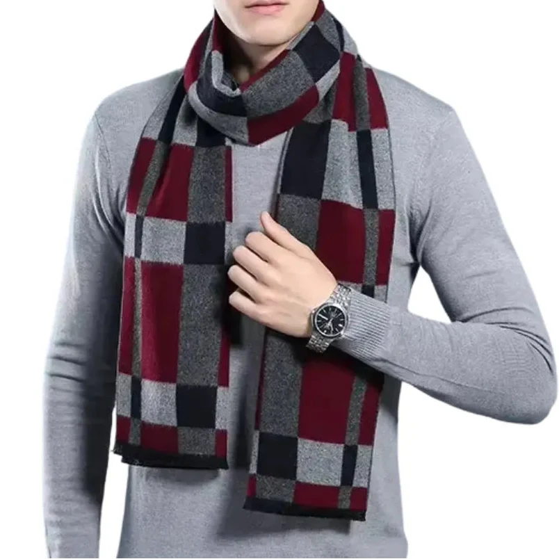 Men's Long Red Scarf