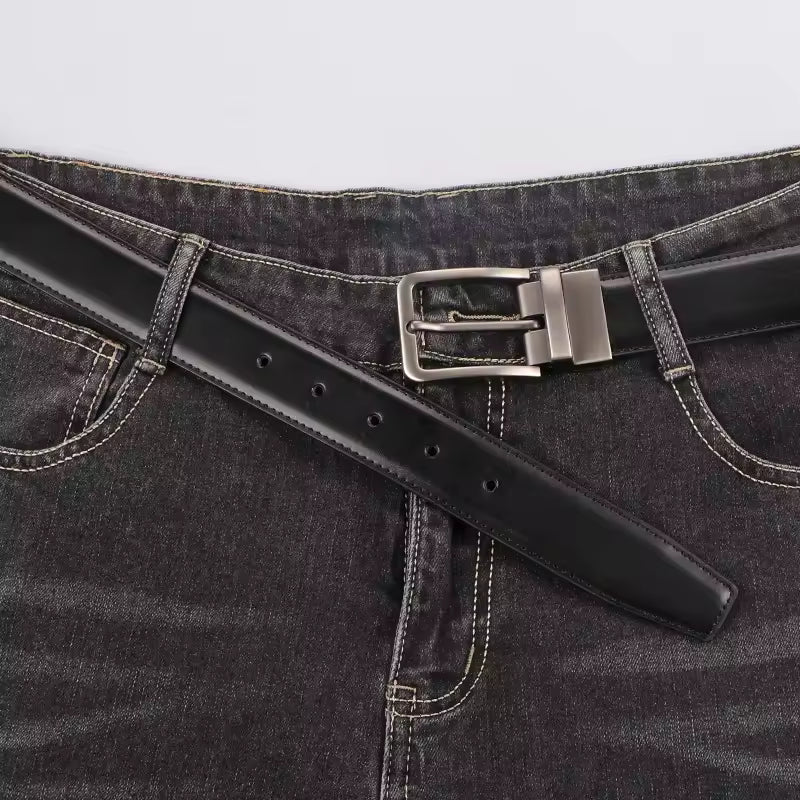 Men's Reversible Belt in Leather with Reversible Buckle